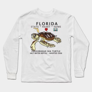 Florida - Loggerhead Sea Turtle - State, Heart, Home - State Symbols Long Sleeve T-Shirt